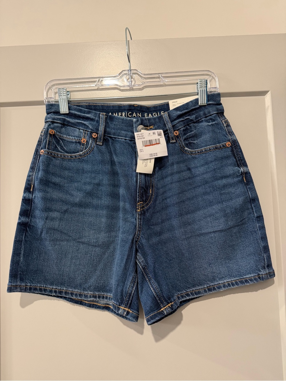 American Eagle Outfitters Dark Indigo High-Rise Denim Shorts